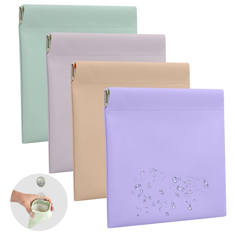 Muswelf New Pouchic Snap Closure Pouches  4PCS Thickened Small Pouches for Purse  Purse Organizer Pouches  Snap Closure Leather Organizer Pouch for Coin Change Cards Key Accessories - Image 1